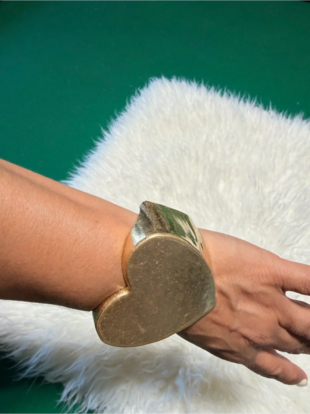 Gold Heart Cuff Bracelet - Women Jewelry